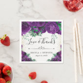 Serviette En Papier Mariage Rose d'aquarelle violet (En situation)