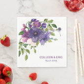 Serviette En Papier Mariage Rose de Blue Violet Wild (En situation)