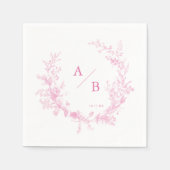Serviette En Papier Mariage rose de toile victorienne (Devant)