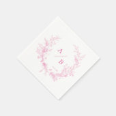 Serviette En Papier Mariage rose de toile victorienne (Coin)