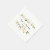 Serviette En Papier Mariage Rose élégant (Coin)