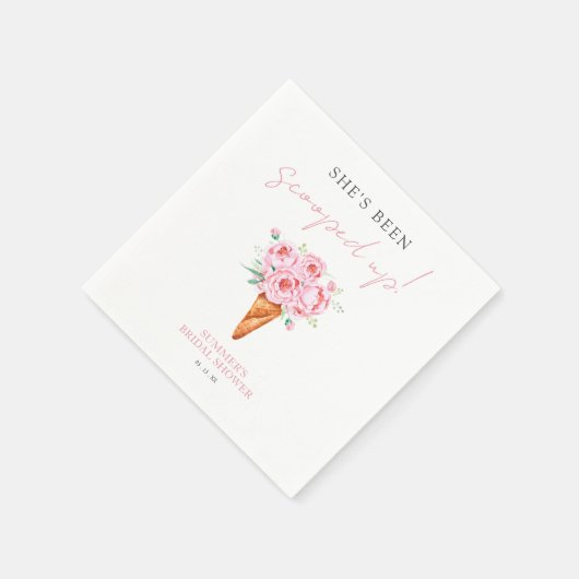 Serviette En Papier Mariage Rose Gaufre Glacée Aquarelle Enterrement d (Coin)