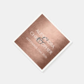 Serviette En Papier Mariage Rose Gold Blush Pink Foil serviettes (Coin)