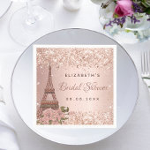 Serviette En Papier Mariage rose gold Paris Tour Eiffel
