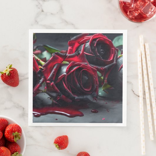 Serviette En Papier Mariage Rose gothique (En situation)
