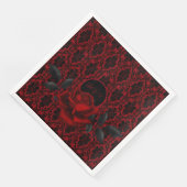 Serviette En Papier Mariage Rose gothique foncé (Coin)