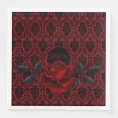 Serviette En Papier Mariage Rose gothique foncé (Devant)