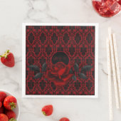 Serviette En Papier Mariage Rose gothique foncé (En situation)