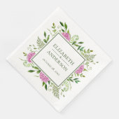 Serviette En Papier Mariage rose Hydrangea (Coin)