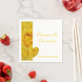 Serviette En Papier Mariage rose jaune (En situation)