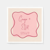 Serviette En Papier Mariage rose magenta moderne Gras Verre (Devant)