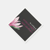 Serviette En Papier Mariage rose Magnolia Flower Grey (Coin)