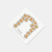 Serviette En Papier Mariage Rose orange (Coin)