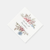 Serviette En Papier Mariage rose pâle bleu azur rose pâle (Coin)