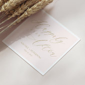 Serviette En Papier Mariage rose pâle : Heureux pour toujours après