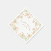 Serviette En Papier Mariage Rose Pêche (Coin)