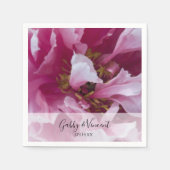 Serviette En Papier Mariage rose Peony (Devant)