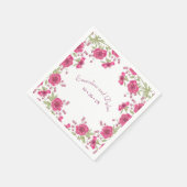 Serviette En Papier Mariage Rose Rose Clair (Coin)