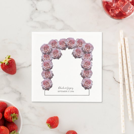 Serviette En Papier Mariage Rose rose clair (En situation)