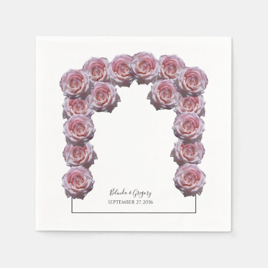 Serviette En Papier Mariage Rose rose clair (Devant)