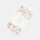 Serviette En Papier Mariage Rose rougissant (Coin)