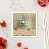 Serviette En Papier Mariage Rose rustique Napkin (En situation)