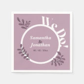 Serviette En Papier Mariage rose simple (Devant)
