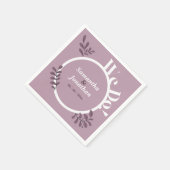 Serviette En Papier Mariage rose simple (Coin)