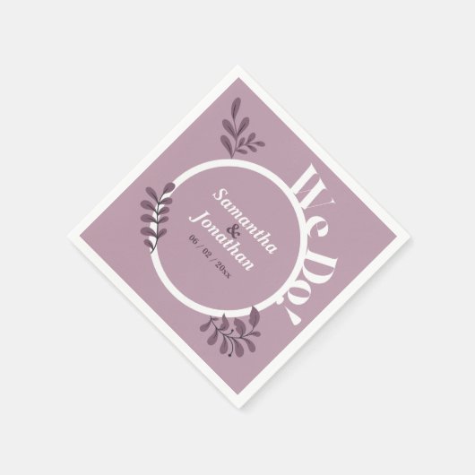 Serviette En Papier Mariage rose simple (Coin)