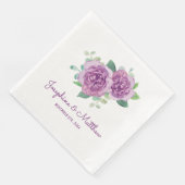 Serviette En Papier Mariage Rose violet (Coin)