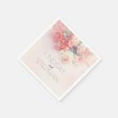 Serviette En Papier Mariage Roses rose pâle (Coin)