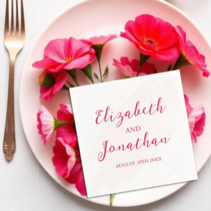 Serviette En Papier Mariage Rouge Cerise