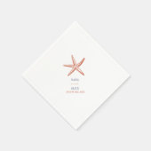 Serviette En Papier Mariage rouge et bleu rustique Starfish (Coin)