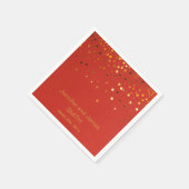 Serviette En Papier Mariage rouge personnalisé Confetti Parties scinti (Coin)