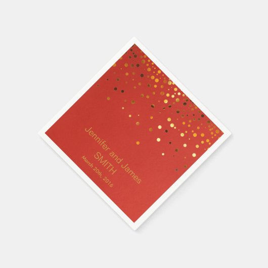 Serviette En Papier Mariage rouge personnalisé Confetti Parties scinti (Coin)