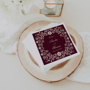 Serviette En Papier Mariage Rouge Profond Talavera Mexicaine