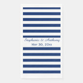 Serviette En Papier Mariage Royal Bleu rayé (Devant)