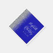 Serviette En Papier Mariage Royal Blue Silver Parties scintillant (Coin)