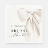 Serviette En Papier Mariage Ruban Ivoire Blanc (Devant)