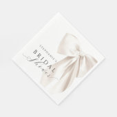 Serviette En Papier Mariage Ruban Ivoire Blanc (Coin)