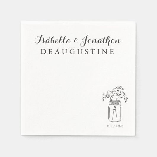 Serviette En Papier Mariage russe personnalisé Mason Jar (Devant)