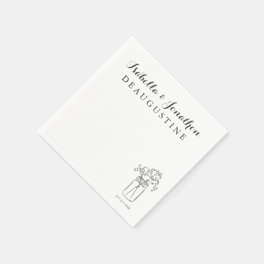 Serviette En Papier Mariage russe personnalisé Mason Jar (Coin)