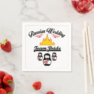 Serviette En Papier Mariage russe, Team Bride. Serviettes de table