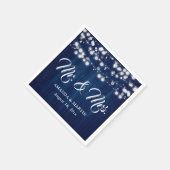Serviette En Papier Mariage rustique bleu marine M et Mme (Coin)