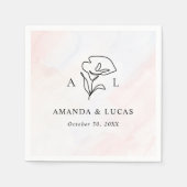 Serviette En Papier Mariage rustique botanique simple (Devant)