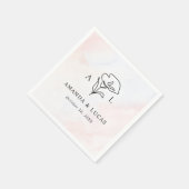 Serviette En Papier Mariage rustique botanique simple (Coin)