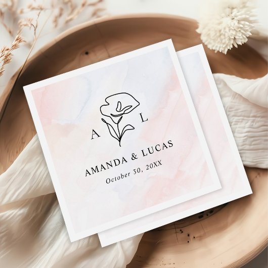 Serviette En Papier Mariage rustique botanique simple