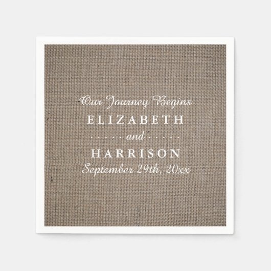 Serviette En Papier Mariage Rustique Burlap (Devant)