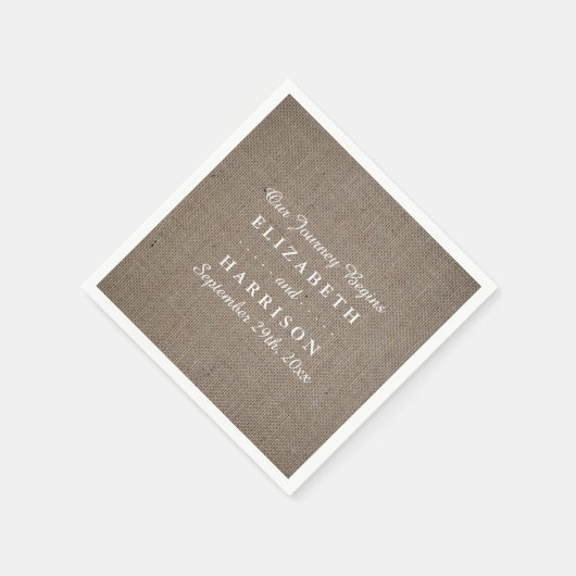 Serviette En Papier Mariage Rustique Burlap (Coin)