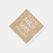 Serviette En Papier Mariage rustique Burlap Nom du Mariage tendance Da (Coin)